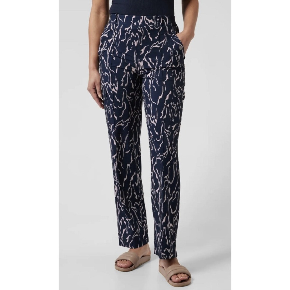 Athleta Zephyr Refined Tank Cargo Pant Set Navy White Abstract Size S Top 8 Pant
